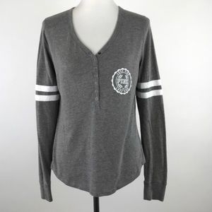 PINK size xs gray long sleeve “my day starts at noon”